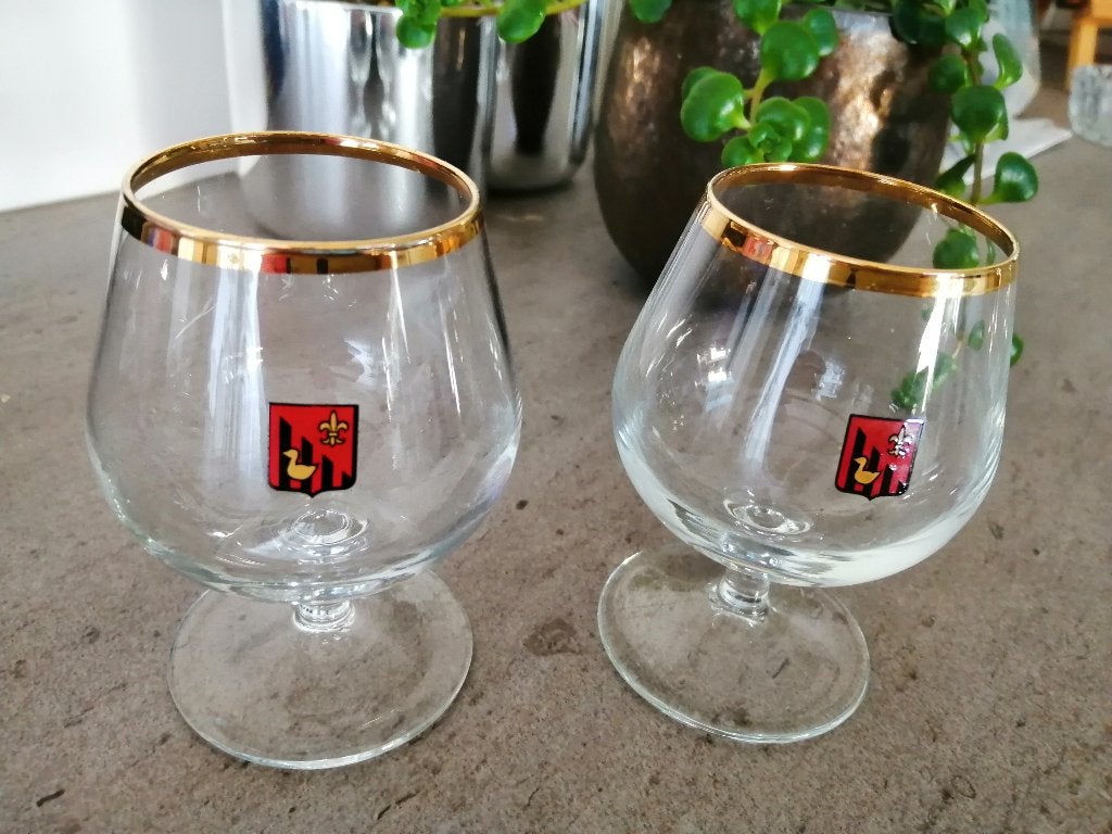 kleine borrel - cognac glaasjes, Ophalen of Verzenden, Zo goed als nieuw, Borrel- of Shotglas