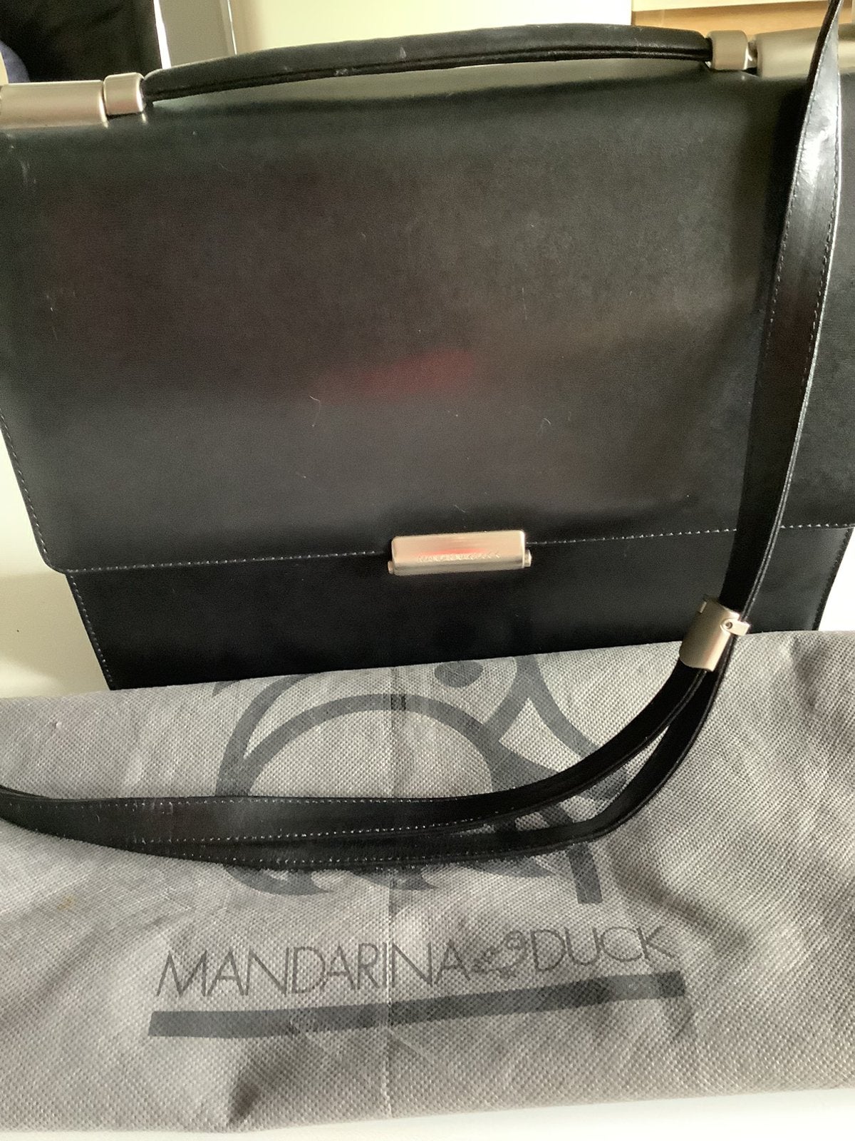 Aktentas Mandarina duck, Ophalen of Verzenden, Zo goed als nieuw, Zwart, Handtas