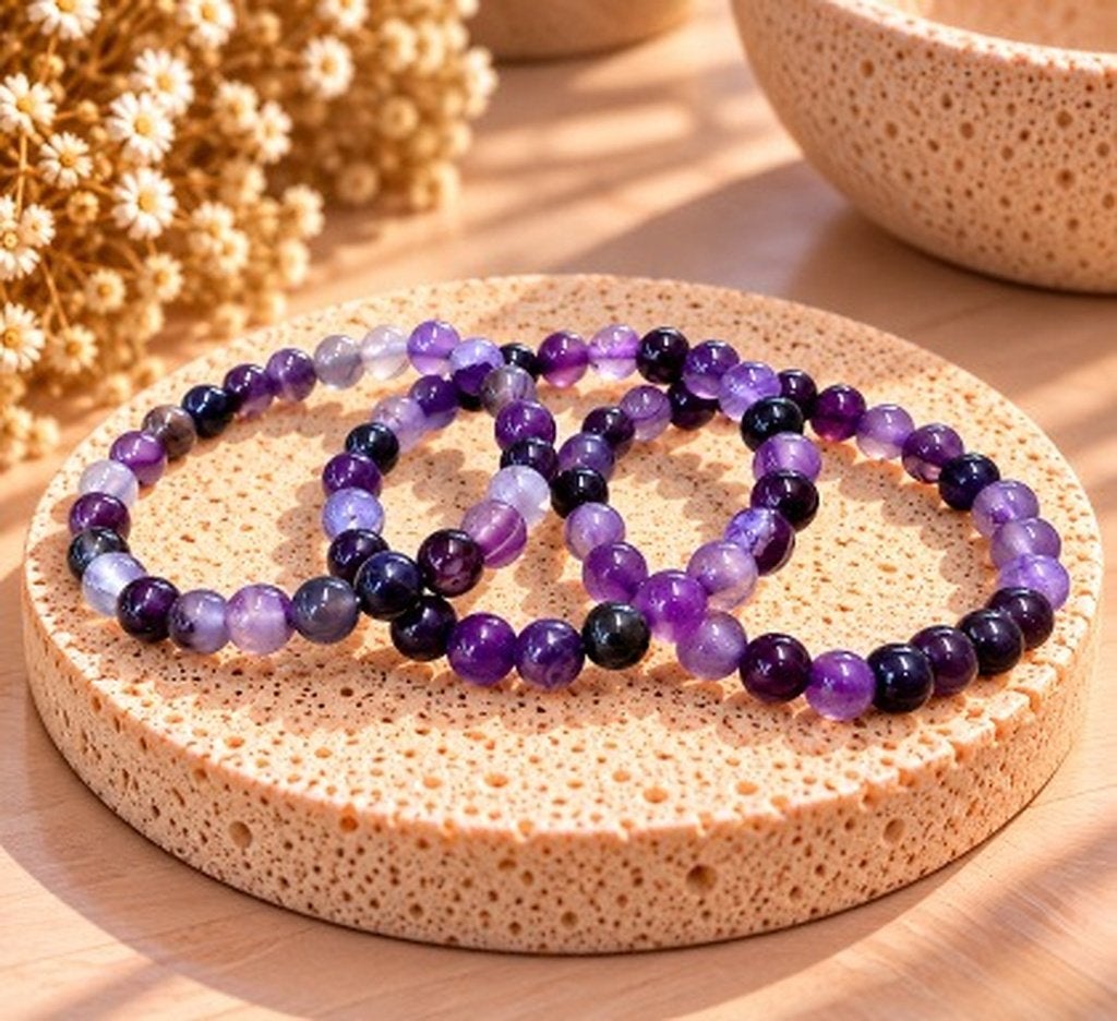 Armband Agaat paars – 8 mm, Neuf, Enlèvement ou Envoi, Avec bracelets à breloques ou perles, Vanackerestraat 59 - 8560 Wevelgem