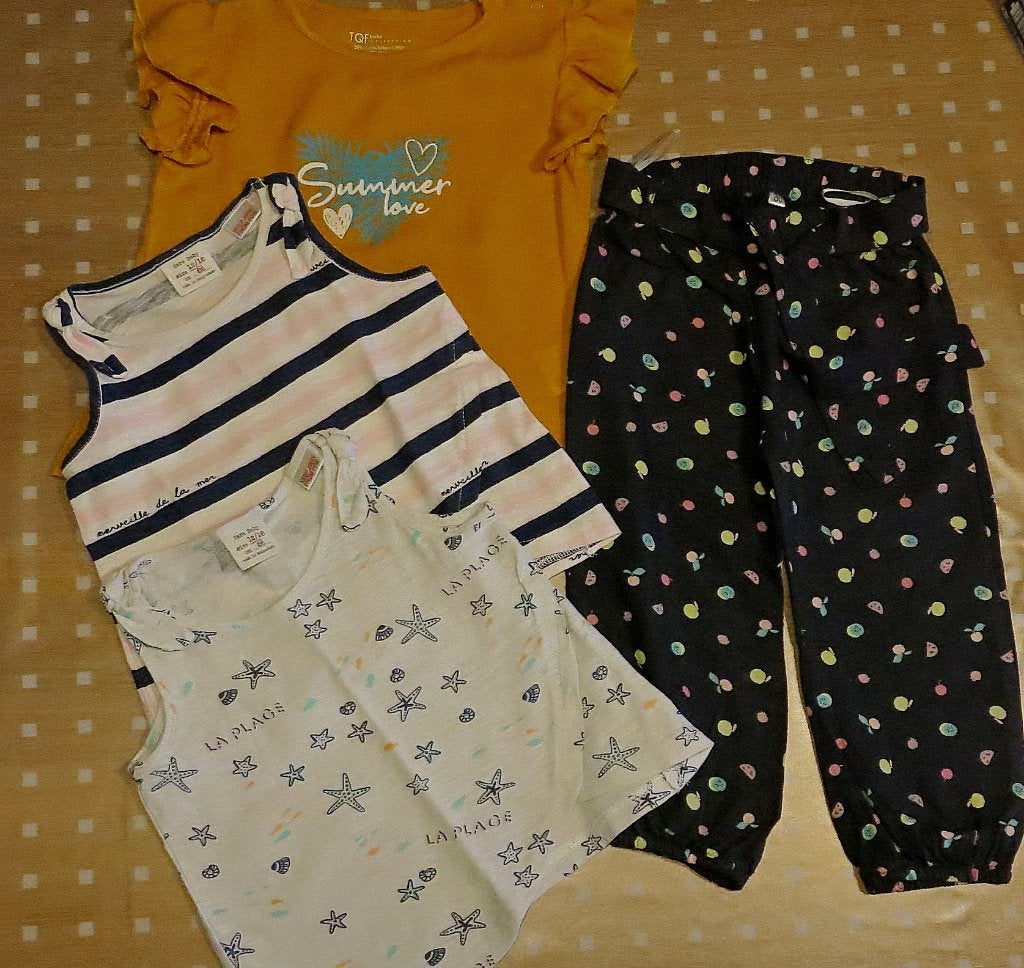 Lot de 4 pièces été, état neuf, 18 mois, Neuf, Enlèvement ou Envoi, Fille, Ensemble