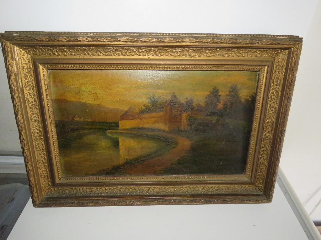 Antiek schilderij olie op paneel, Antiek en Kunst, Kunst | Schilderijen | Klassiek, Ophalen of Verzenden
