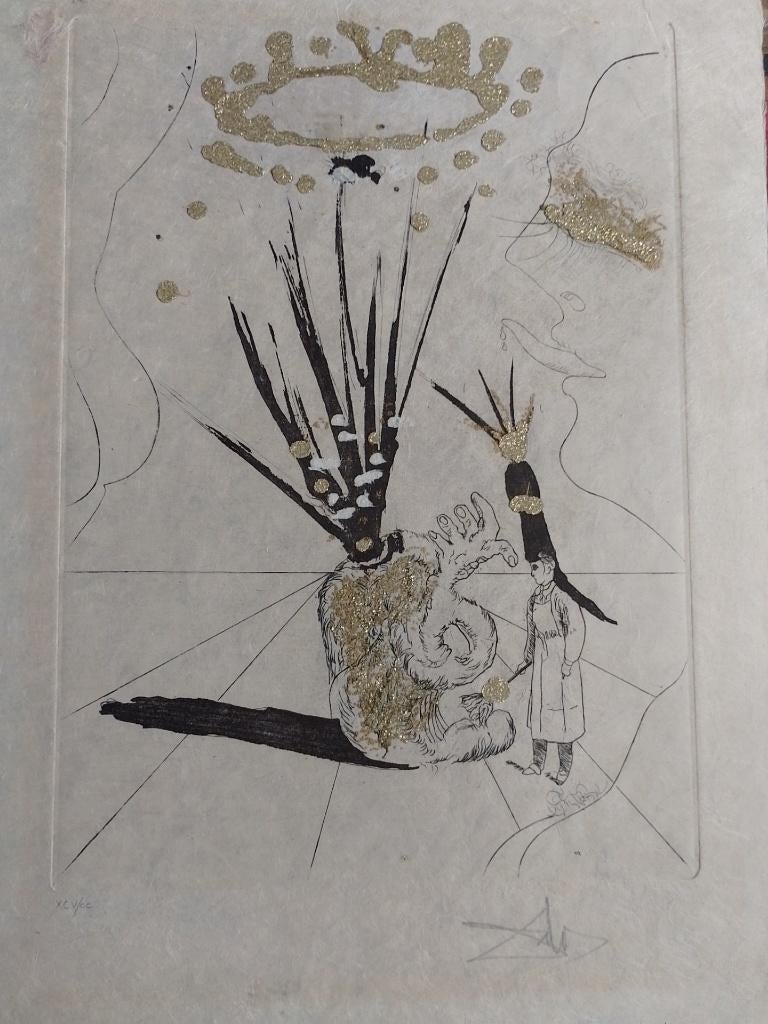 Salvador Dali  1904 - 1989  Surrealistische Ets, Verzenden, Ets, Ingelijst