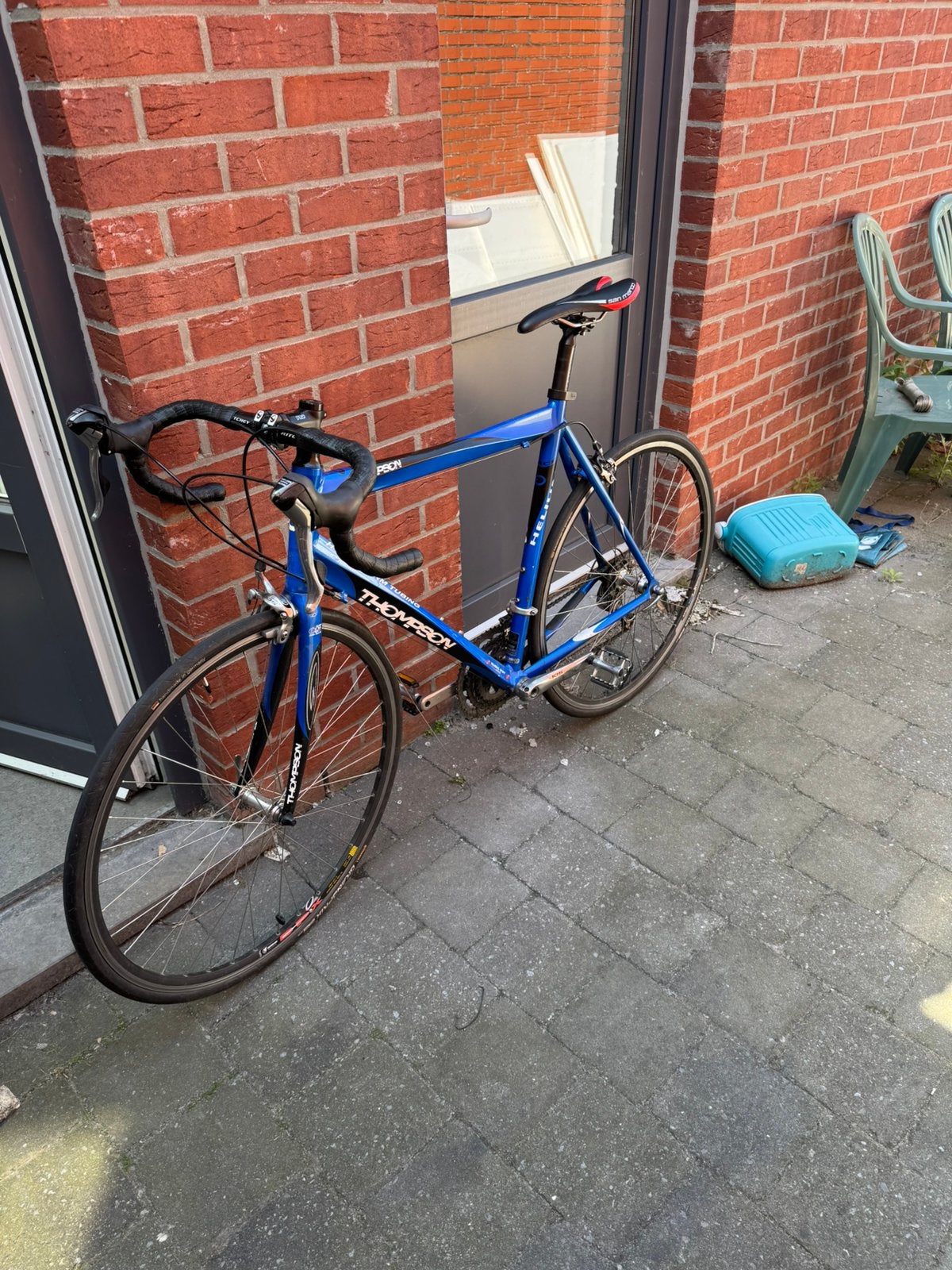 Retro Thompson koersfiets, Fietsen en Brommers, Fietsen | Heren | Sportfietsen en Toerfietsen, 28 inch, Gebruikt, Velgrem, Meer dan 20 versnellingen