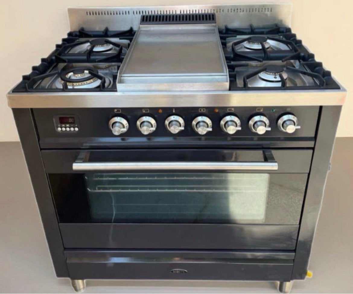 Boretti gasfornuis voorzien van een frytop bakplaat, Ophalen, 60 cm of meer, Zo goed als nieuw, Energieklasse A of zuiniger