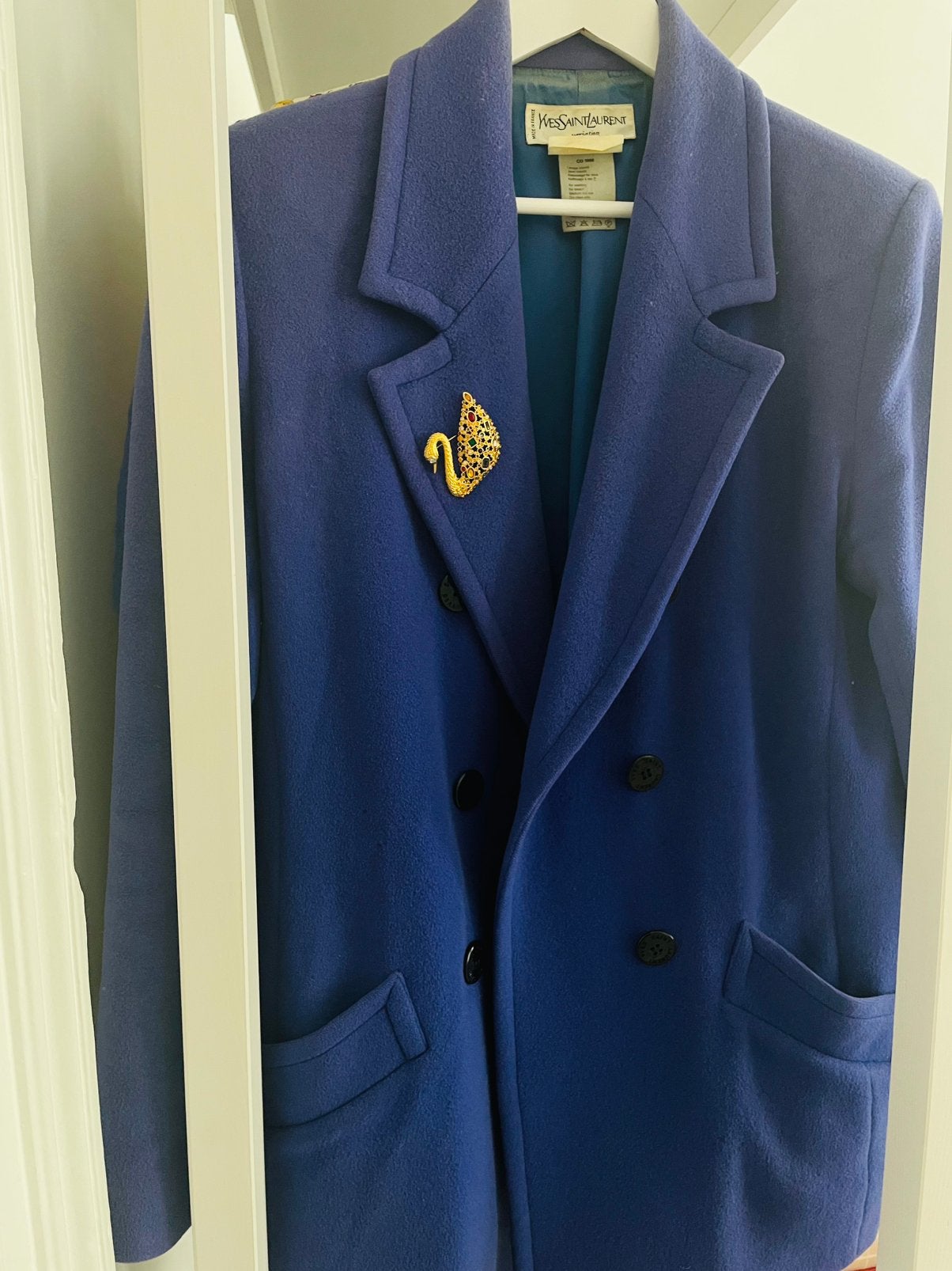 Manteau Yves Saint Laurent XL en cachemire et laine vintage, Enlèvement, Comme neuf
