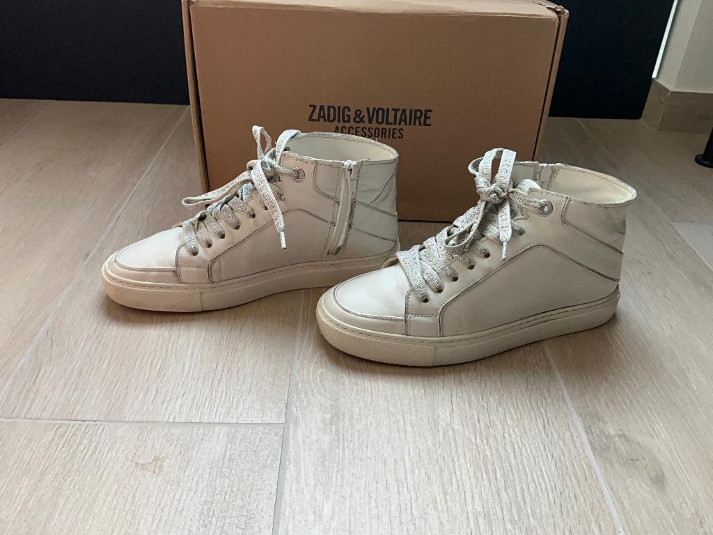 Zadig &Voltaire sneakers, half hoog, maat 37, Kleding | Dames, Schoenen, Beige, Ophalen of Verzenden, Zo goed als nieuw, Sneakers