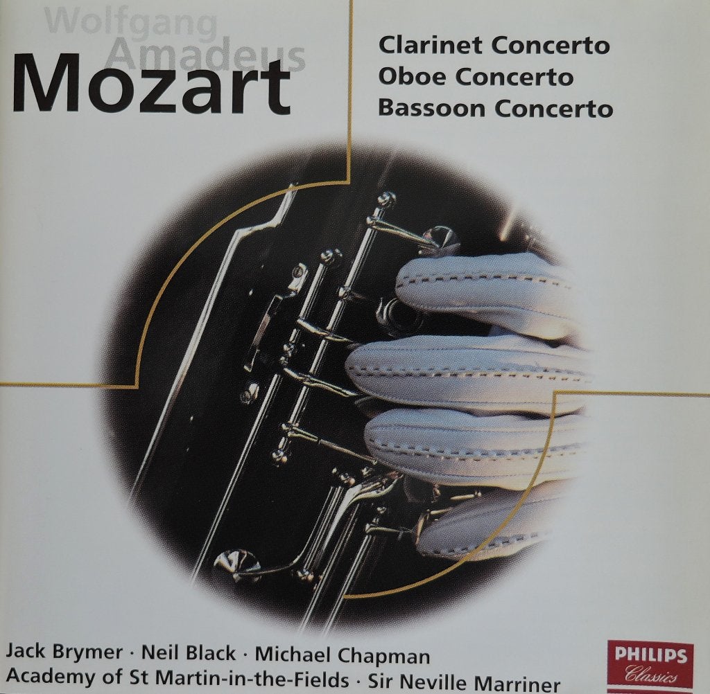 Mozart/ Klarinet-, Hobo- en Fagotconcert - Marriner- PHILIPS, Enlèvement ou Envoi, Comme neuf, Orchestre ou Ballet, Mozart
