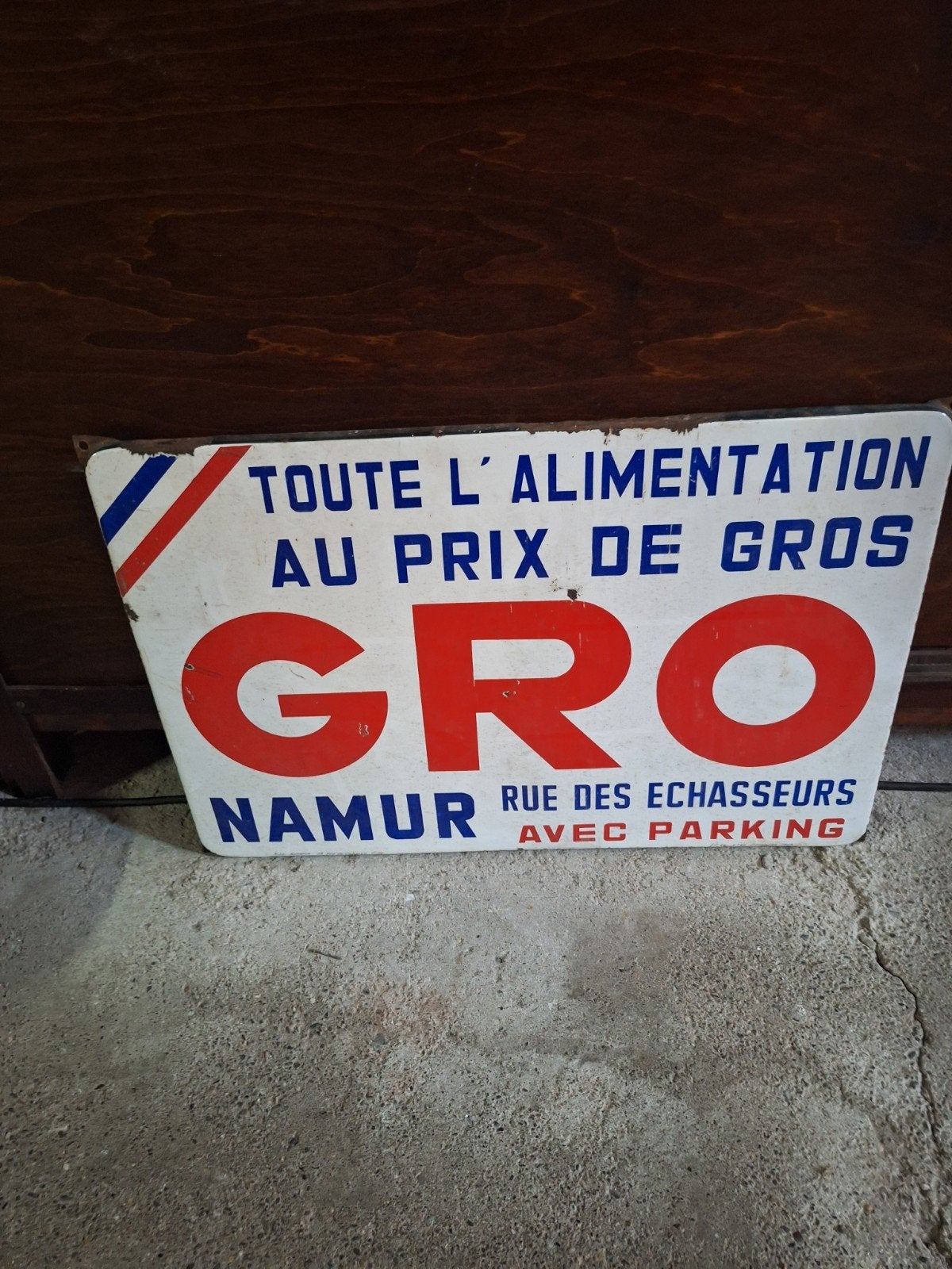 Ancienne Plaque Émaillée Belge Magasin GRO Namur - 1969, Collections, Enlèvement ou Envoi