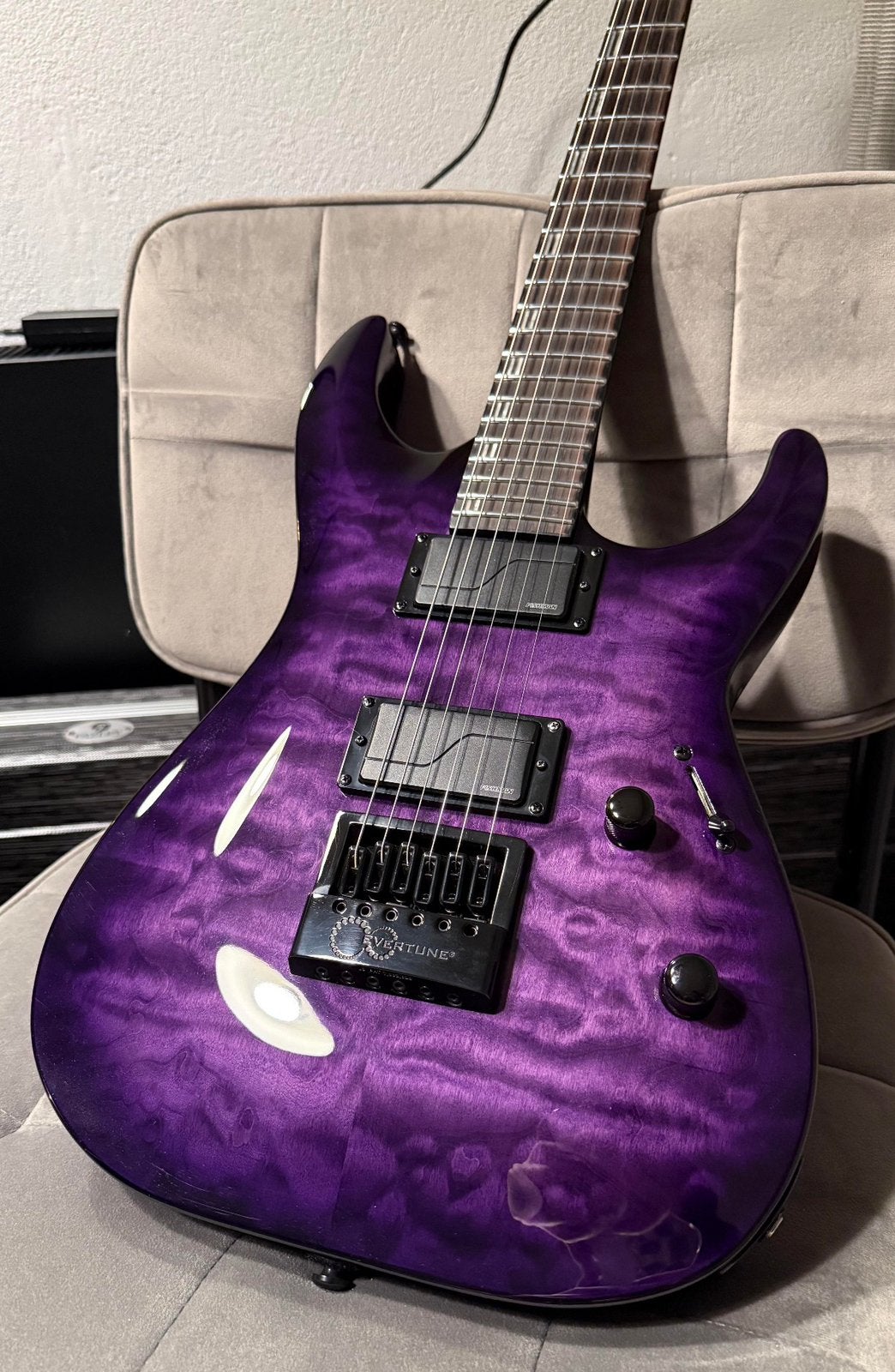ESP LTD H-1000 purple QM evertune, Ophalen, Zo goed als nieuw