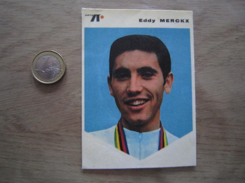 Retro/vintage sticker - in zijde wielrennen Eddy Merckx, Verzamelen, Ophalen of Verzenden, Zo goed als nieuw, Sport