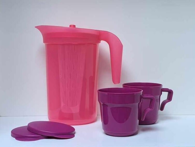 Tupperware™ « Filter Schenkkan Illumina + Mugs Aloha », Huis en Inrichting, Keuken | Tupperware, Nieuw, Bak of Kom, Paars, Verzenden