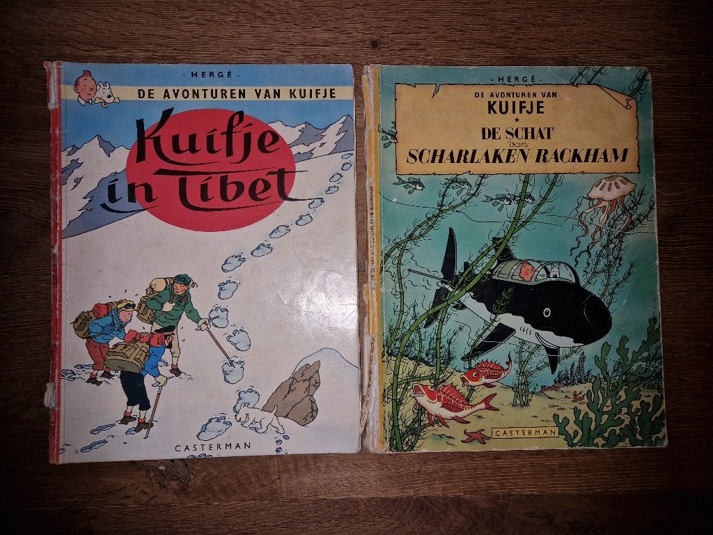 kuifje 2 verschillende strips, Meerdere stripboeken, Ophalen of Verzenden, Gelezen