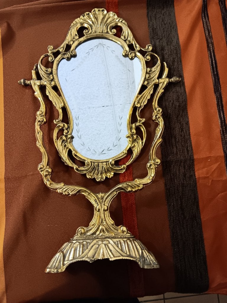 Magnifique miroir ancien sur pied, Enlèvement ou Envoi