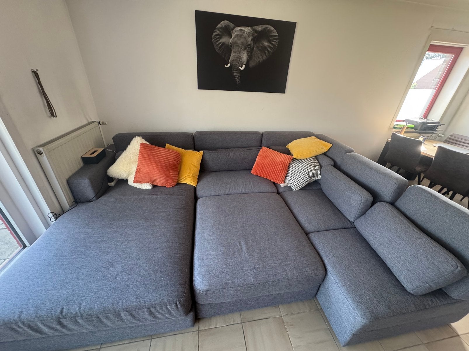 ZETEL groot grijs seats & sofas, Huis en Inrichting, Ophalen, Gebruikt, Stof