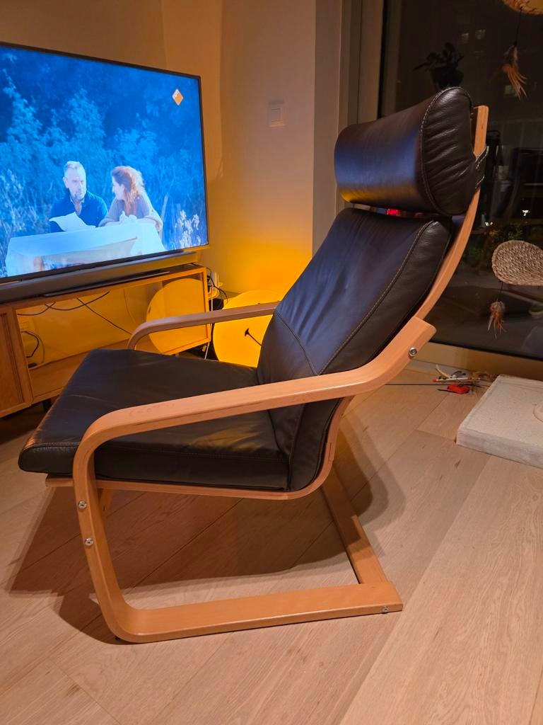 Ikea poang stoel met leren kussen, Ophalen