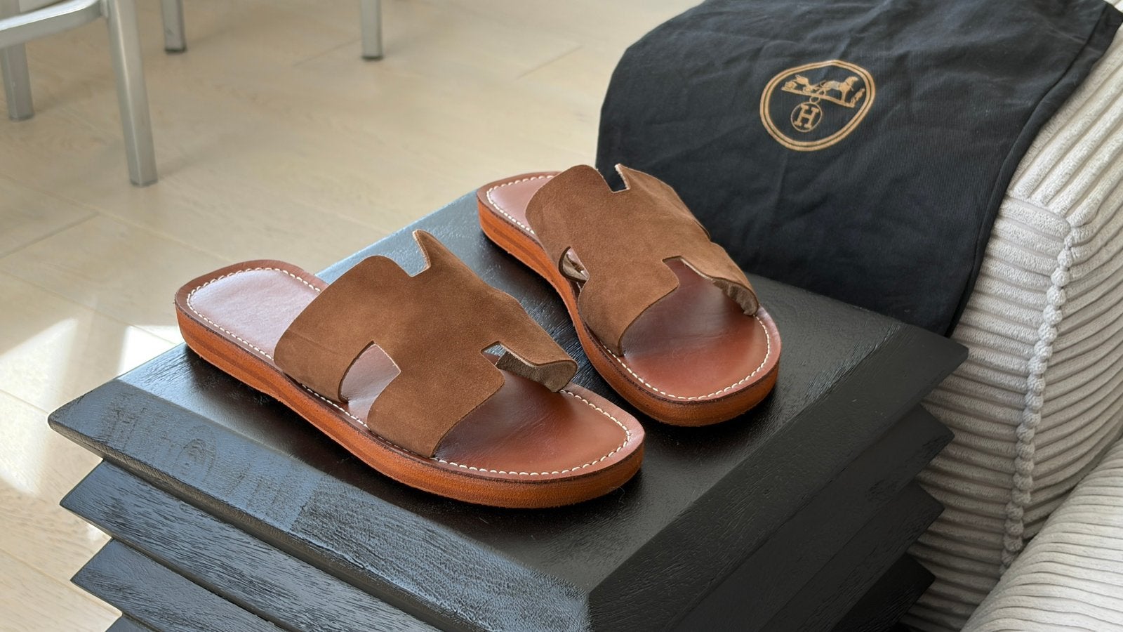 Hermès Izmir Sandals Brown 41, Vêtements | Hommes, Chaussures, Neuf, Enlèvement ou Envoi, Brun, Sandales