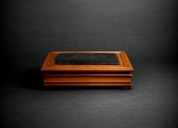 Antieke houten naaidoos., Ophalen, Handgemaakt, Hout, Bruin