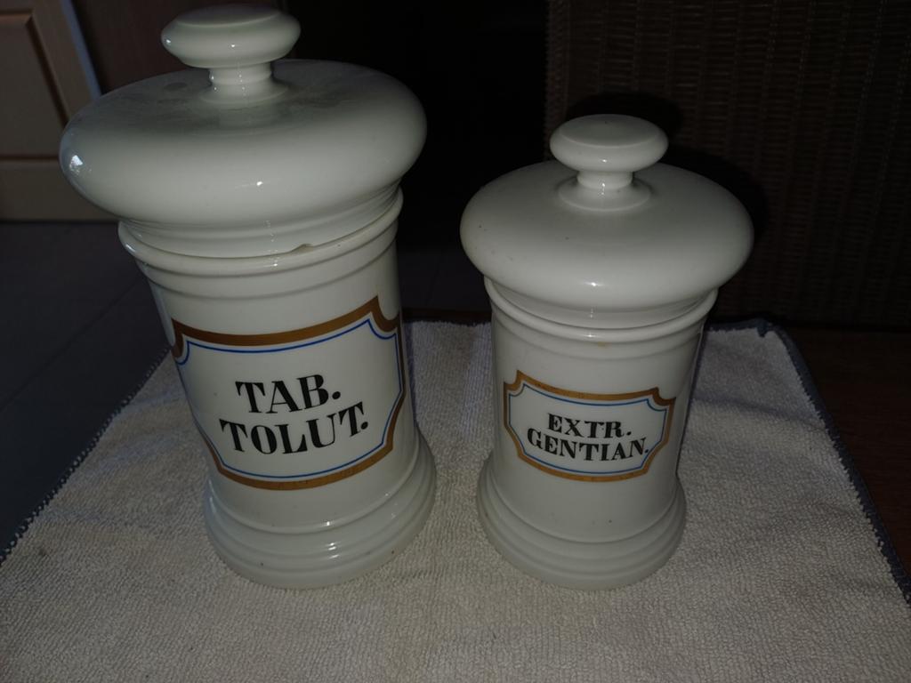 Apotheek potten kleur wit hoogte 18 en 15 cm, Enlèvement