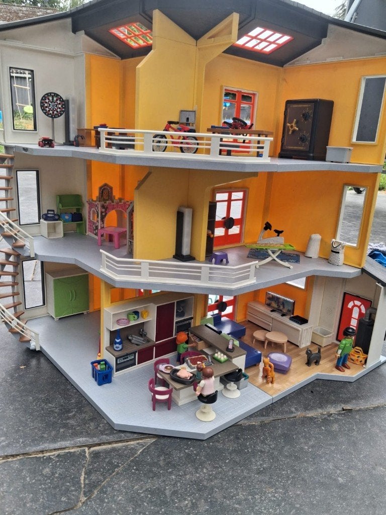 Playmobil 9266 Modern huis + verdieping (6554) + accessoires, Kinderen en Baby's, Speelgoed | Playmobil, Gebouw, Complete set