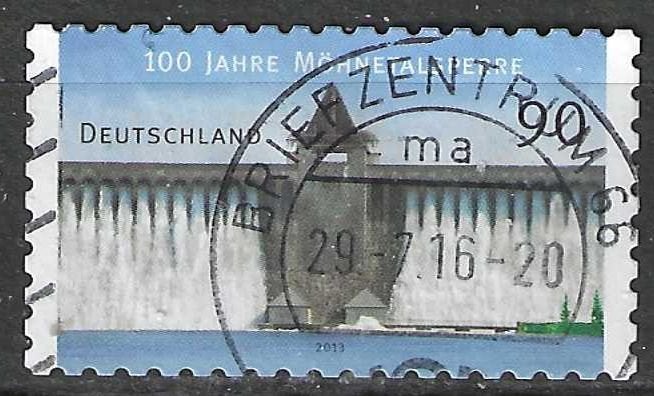 Allemagne Bundespost 2013 - Yvert 2821 - Mohnetalsperre (ST), Envoi, Affranchi