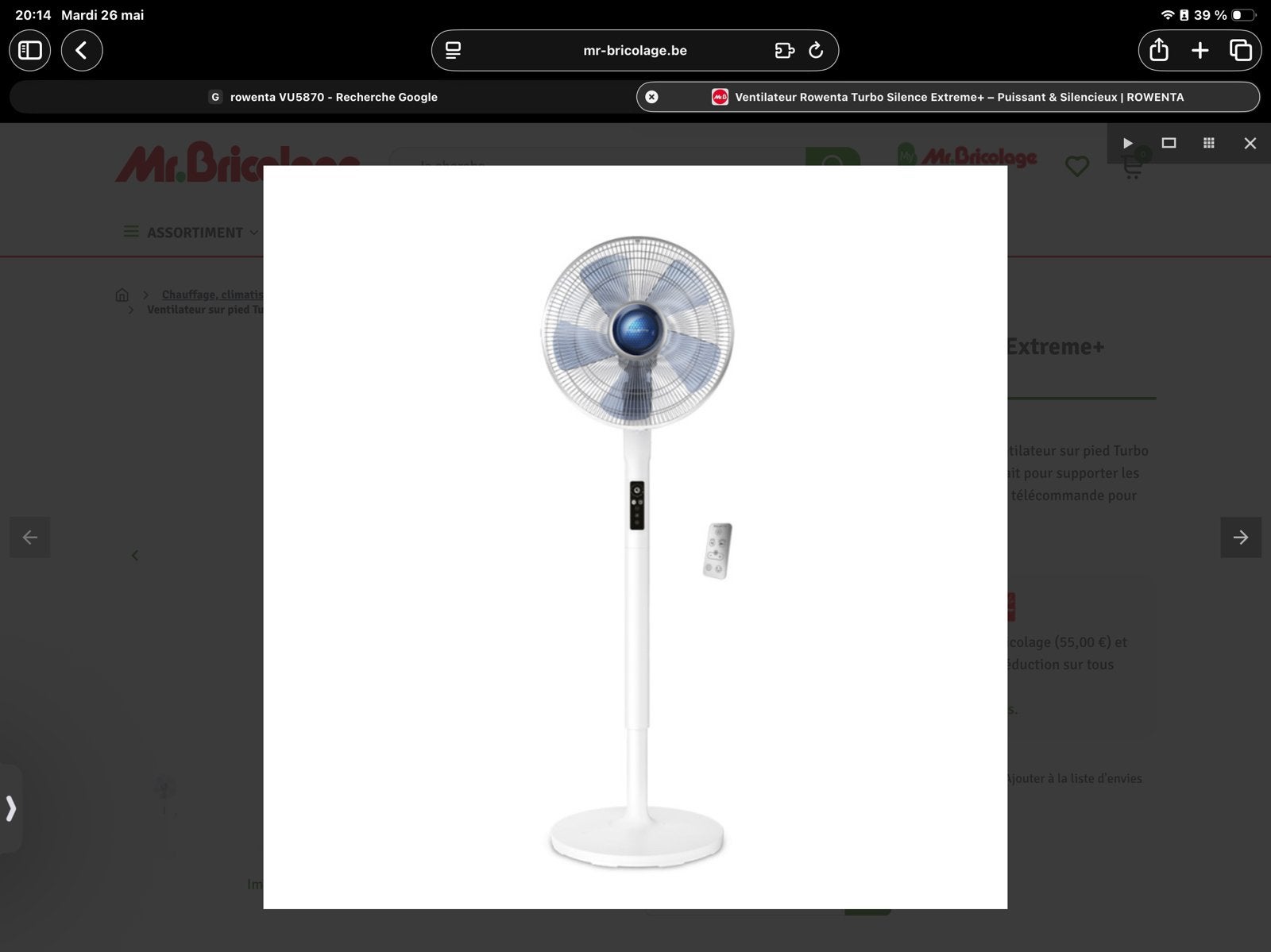 Ventilateur Rowenta, Enlèvement, Comme neuf