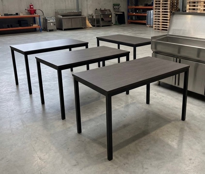 Stevige Zwarte Tafels / Horeca Tafels 6X (130 x 70 cm), Huis en Inrichting, Ophalen, Gebruikt, 50 tot 100 cm, 100 tot 150 cm