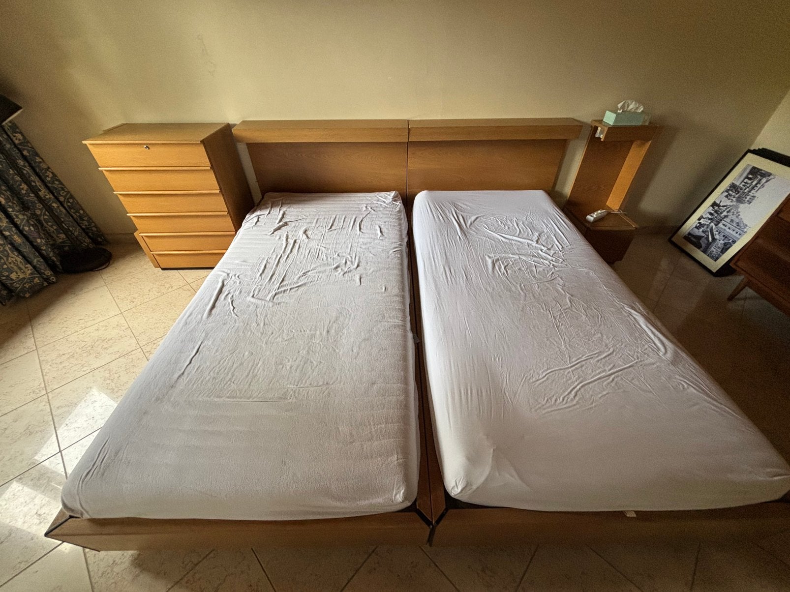 Interlübke 2 person Bed Unit, Ophalen, Gebruikt, Bruin, Tweepersoons