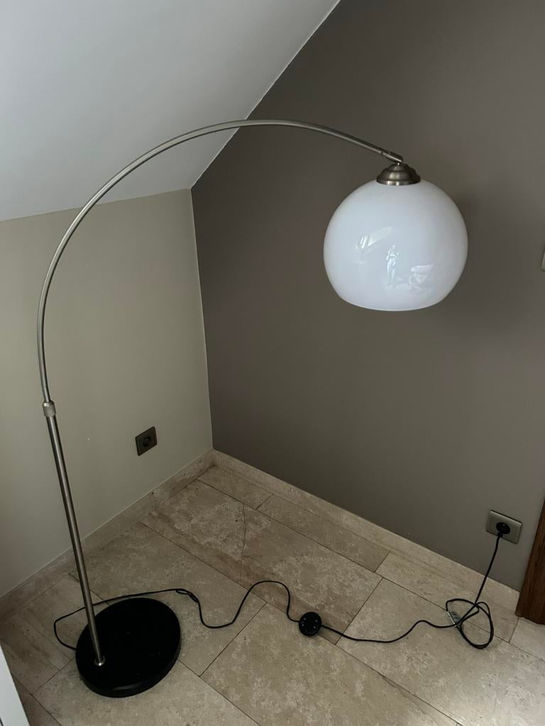Boog - vloerlamp met zwarte marmervoet, Ophalen, Gebruikt