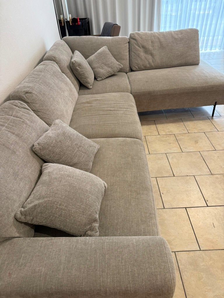Beige hoekbank, Ophalen, Gebruikt, Hoekbank