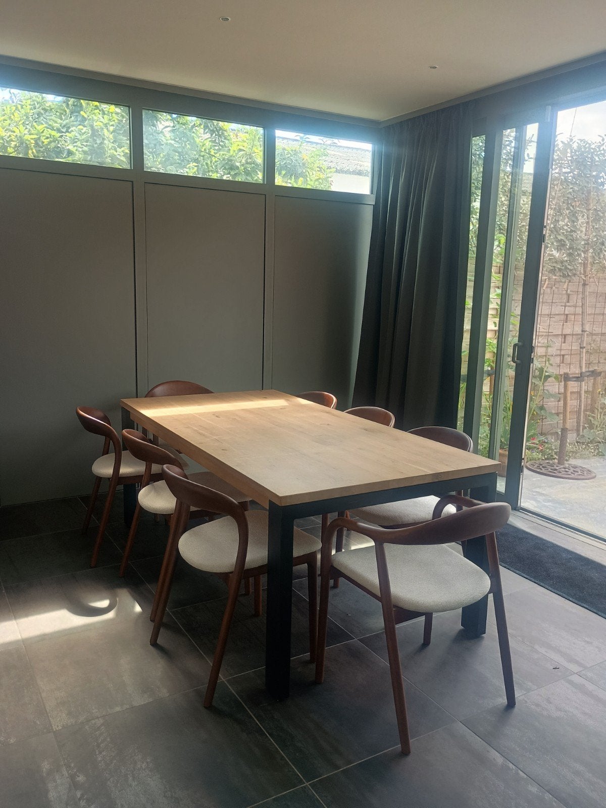 Massief eiken tafel 200cm x 100cm, 150 à 200 cm, Comme neuf, 50 à 100 cm, Chêne