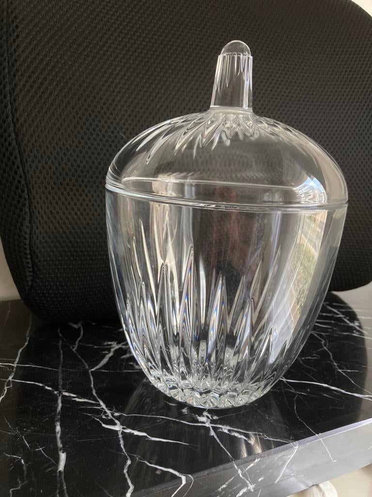 Vintage bonbonnière van kristalglas Franse Cristal d'Arques,, Antiek en Kunst, Antiek | Glaswerk en Kristal, Ophalen of Verzenden