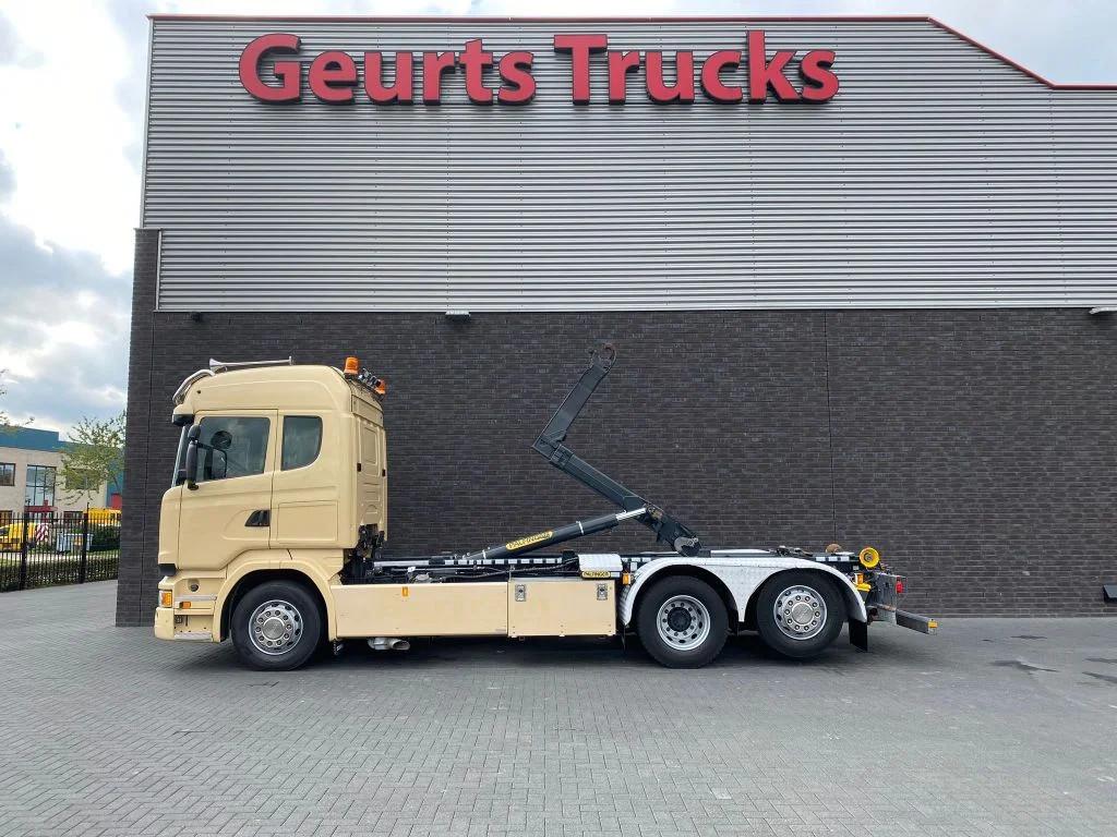 Scania R450 6X2 + PALFINGER HAAKARMSYSTEEM/ABROLLKIPPER/HOOK, Autos, Camions, Achat, Euro 6, Scania, Beige