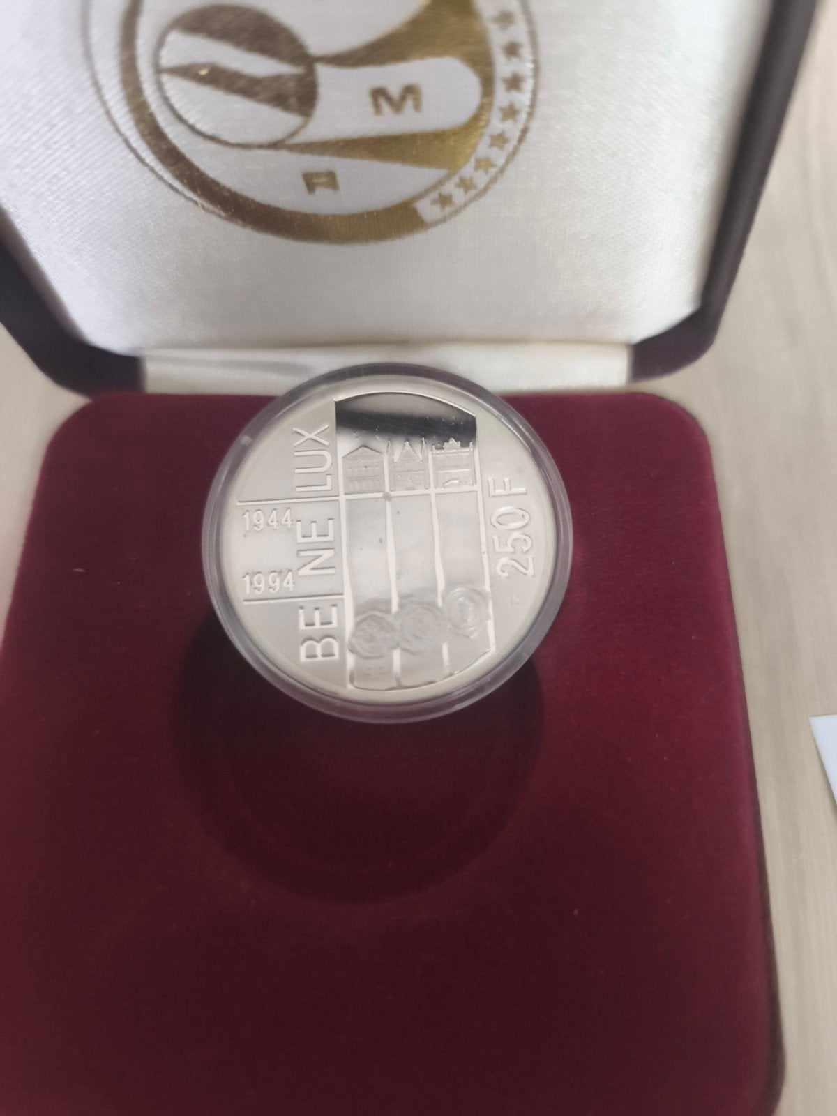 Pièce commémorative Benelux 250fr, Enlèvement ou Envoi, Argent