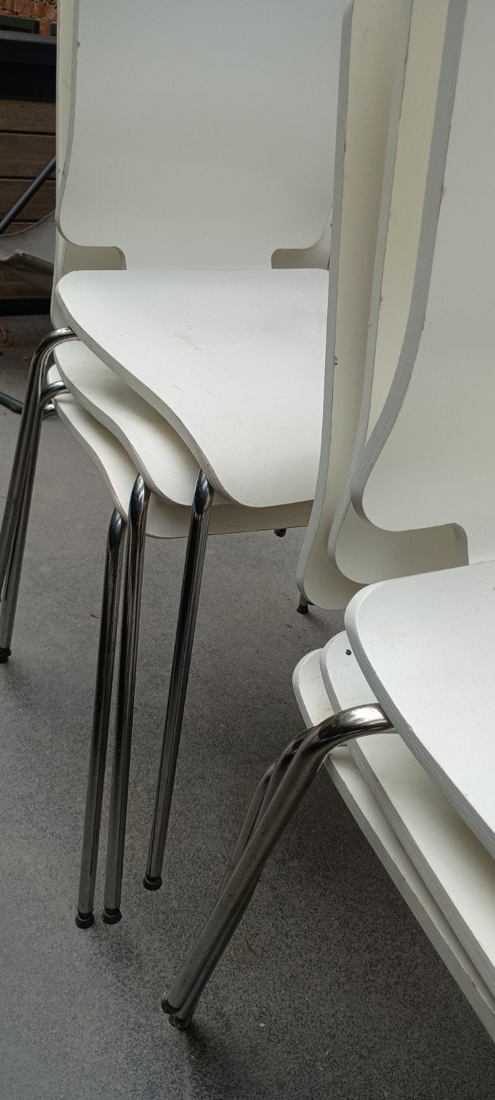 6 chaises blanches en bois, Enlèvement, Bois, Blanc, Cinq, Six Chaises ou plus