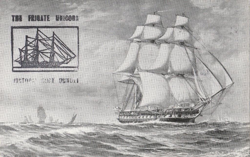 ZEILSCHIP  THE FRIGATE UNICORN met 46 Kanonnen, Verzamelen, Verzenden, Ongelopen, Overige thema's