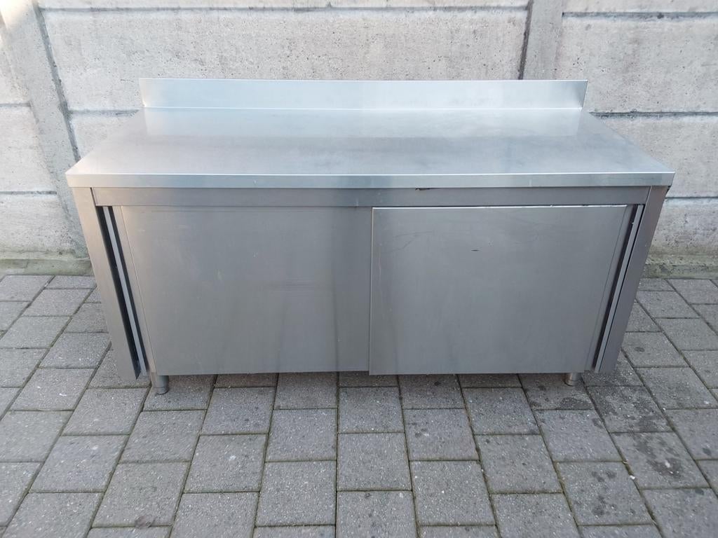 Inoxkast met schuifdeuren 1600x700mm, Articles professionnels, Horeca | Équipement de cuisine, Enlèvement