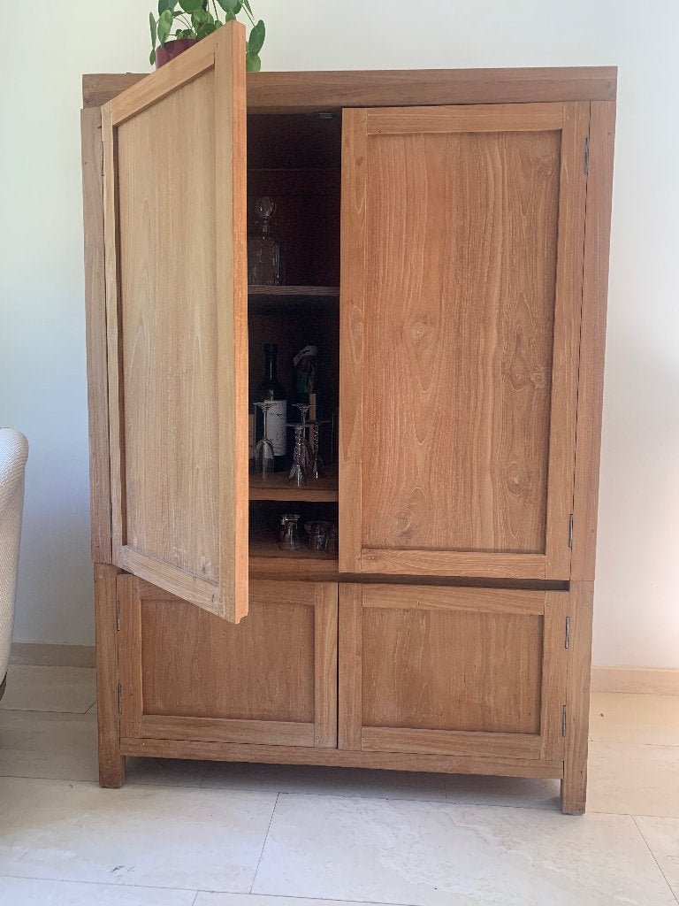 Tv-kast/ barkast, Ophalen, 100 tot 150 cm, Teakhout, 150 tot 200 cm