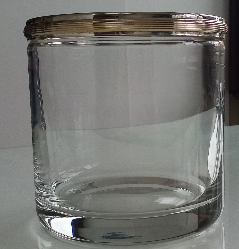 Grand seau à champagne/à glace verre & argent, Enlèvement, Comme neuf, Autres types