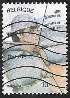 1 Postzegel België 1984 Olympische Spelen Los Angeles, Oblitéré, Enlèvement ou Envoi, Affranchi, Timbre-poste