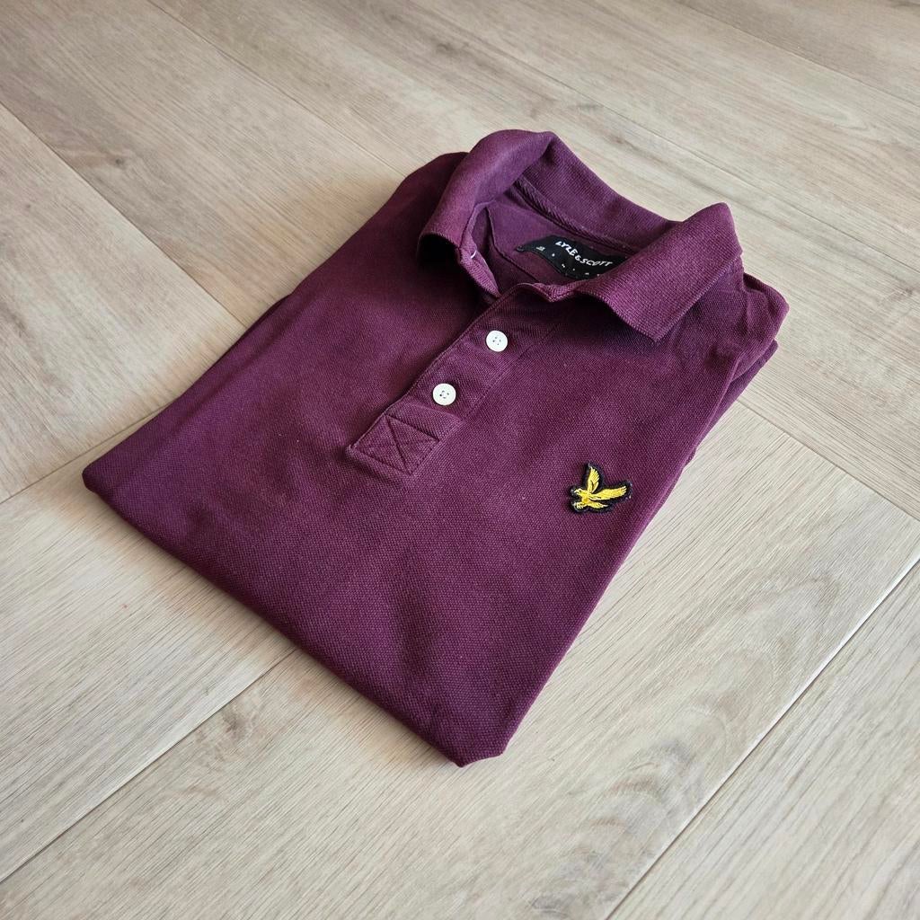 Polo Lyle & Scott maat XS in kleur aubergine., Kleding | Heren, Verzenden, Paars, Lyle & Scott, Gedragen