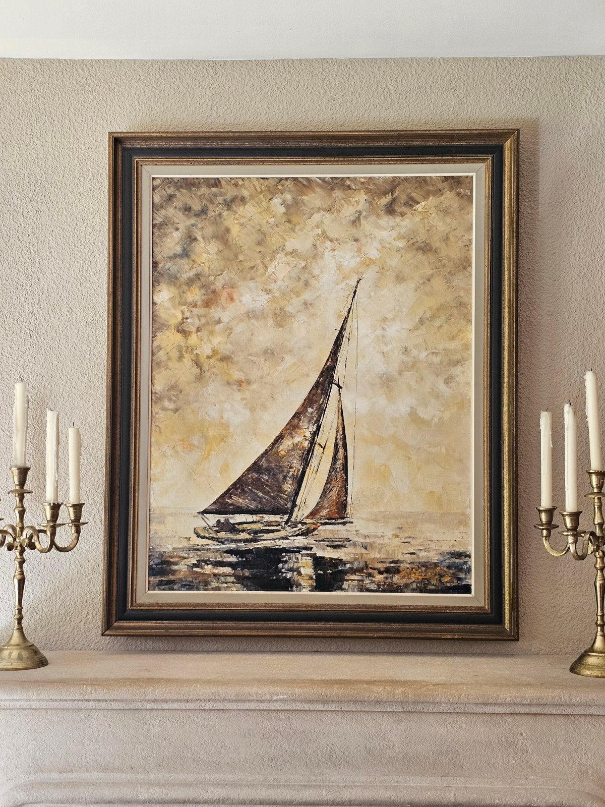 Maritime schilderij Nico De Graaf, Antiek en Kunst, Ophalen, Maritiem / water, Doek, Impressionistisch