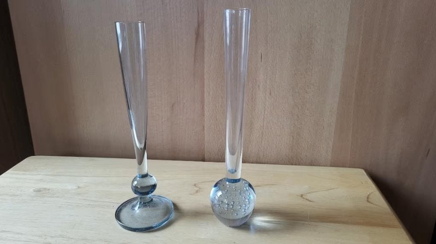 Lot de 2 petits vases en verre (6€ pièce, les 2 pour 10€), Enlèvement, Comme neuf, Transparent, Verre