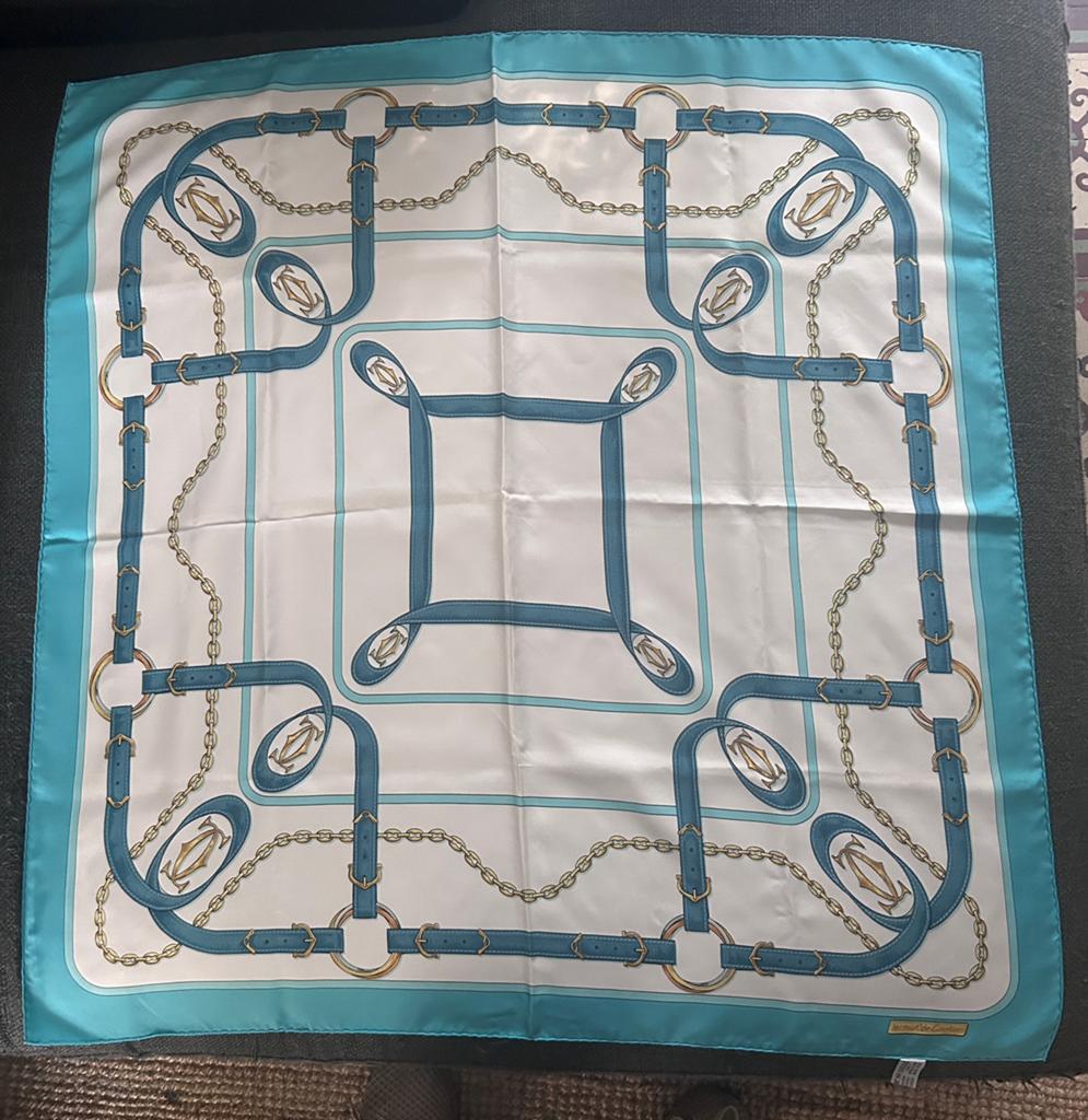 Cartier-Must de Cartier sjaal van zijden keperstof 84x86cm, Kleding | Dames, Mutsen, Sjaals en Handschoenen, Ophalen of Verzenden