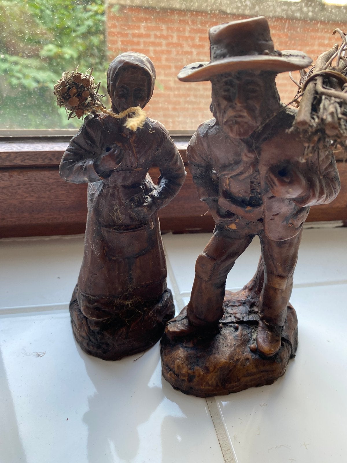 Duo de statuettes figurines vintage – Thème paysans, Enlèvement ou Envoi, Comme neuf