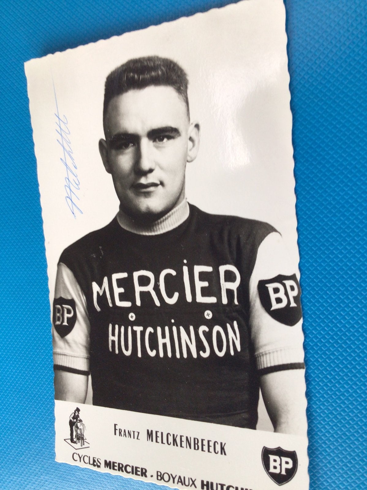 Wielerkaart team mercier frans melckenbeeck signe, Ophalen of Verzenden, Zo goed als nieuw