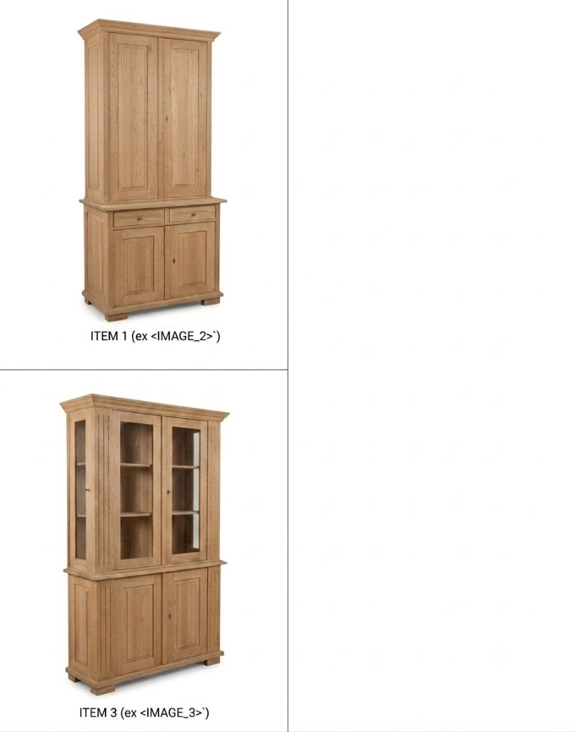 Eiken houten meubel kasten set, Huis en Inrichting, Kasten |Televisiemeubels, Ophalen, Gebruikt, Glas, Echte eik, gezandstraald