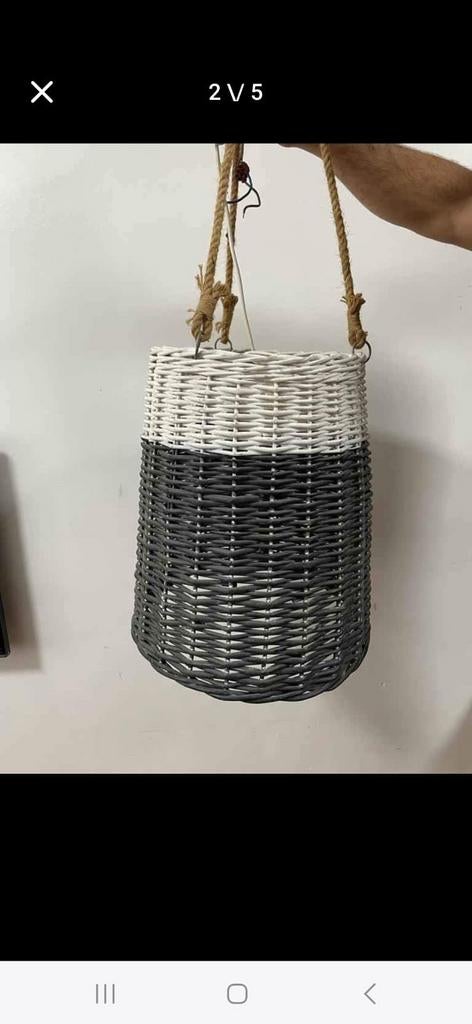 Belle lampe suspendue vintage en osier ou lampe suspendue en, Enlèvement