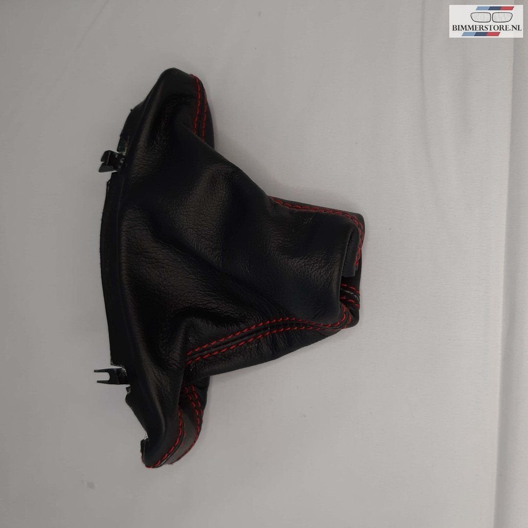 Handrem hoes zwart leer met rode stiksels BMW 5-Serie E60/E6, -, -, Nieuw, Ophalen of Verzenden