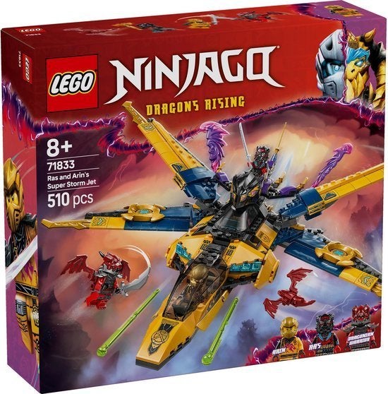 LEGO NINJAGO 71833 Ras en Arins superstormvliegtuig, Lego, Nieuw, Ophalen of Verzenden, Compleet