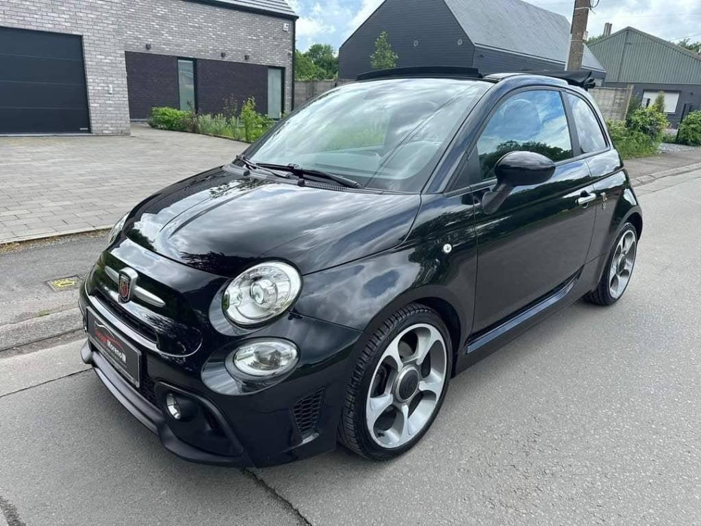 Abarth 595 cabrio, 4 zetels, Zwart, 4 cilinders, Cabriolet